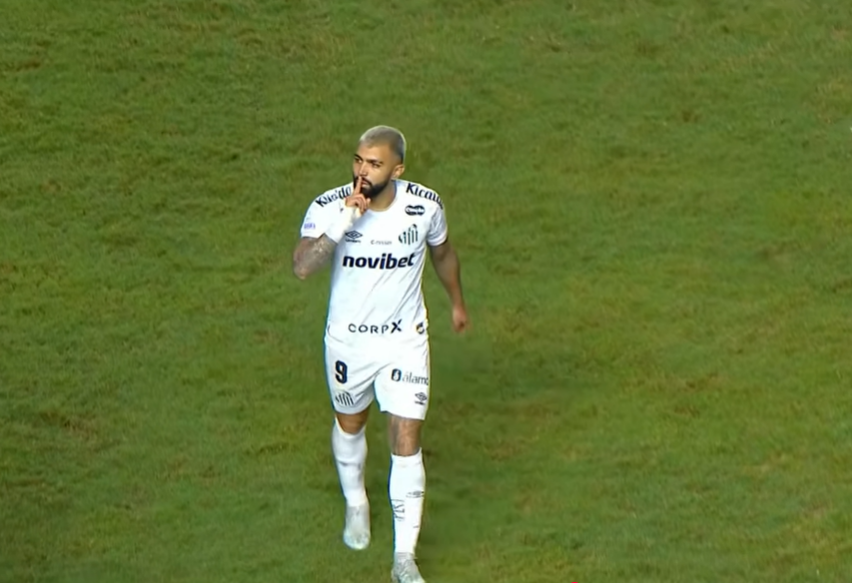 Gabigol será denunciado pelo STJD após expulsão por gesto obsceno em Santos x Vitória