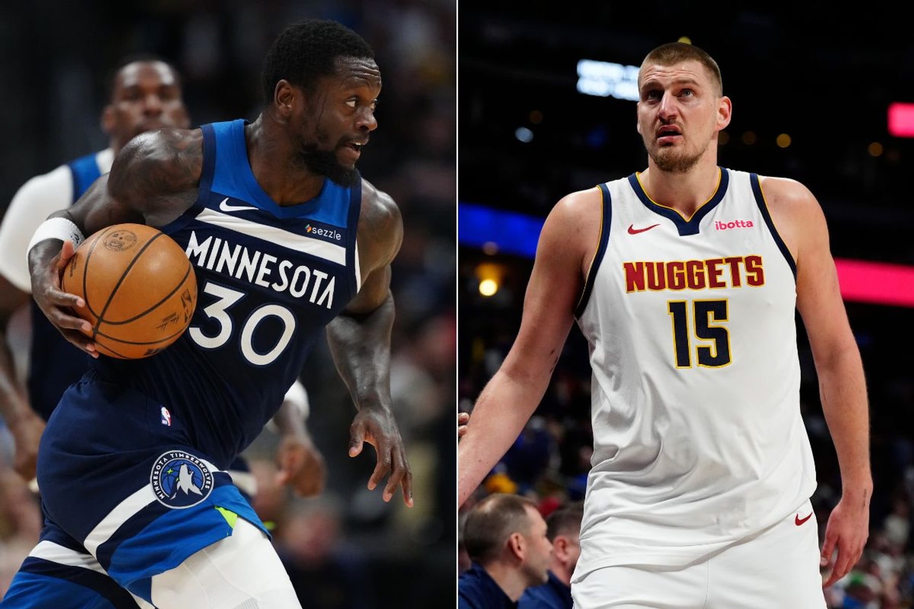 NBA multa Jokic e Randle após confusão em Nuggets x Timberwolves nos playoffs