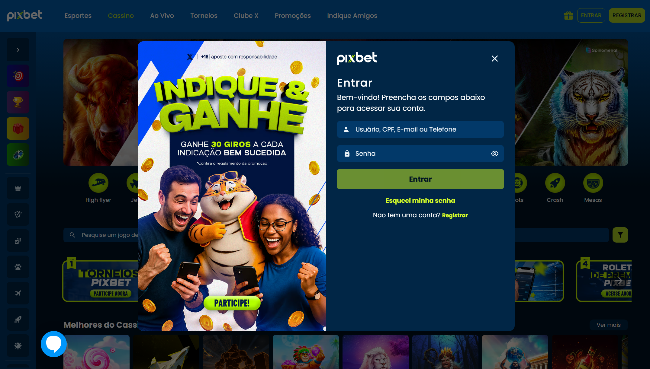 Pixbet versão Desktop