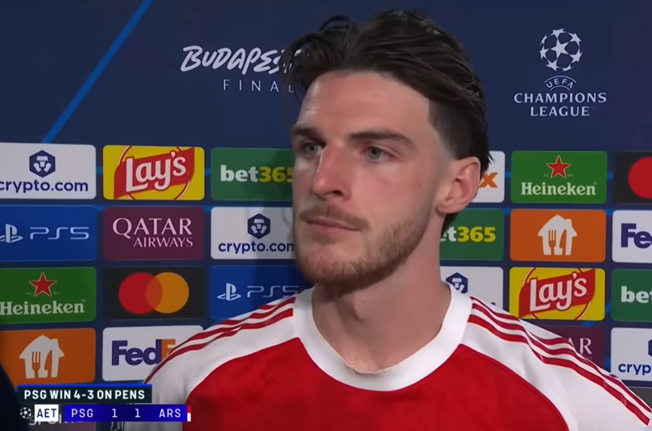 Declan Rice mantém confiança após vice do Arsenal na Champions: “Voltaremos”