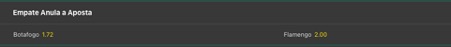 Apostar no "Empate anula aposta" em um jogo de futebol