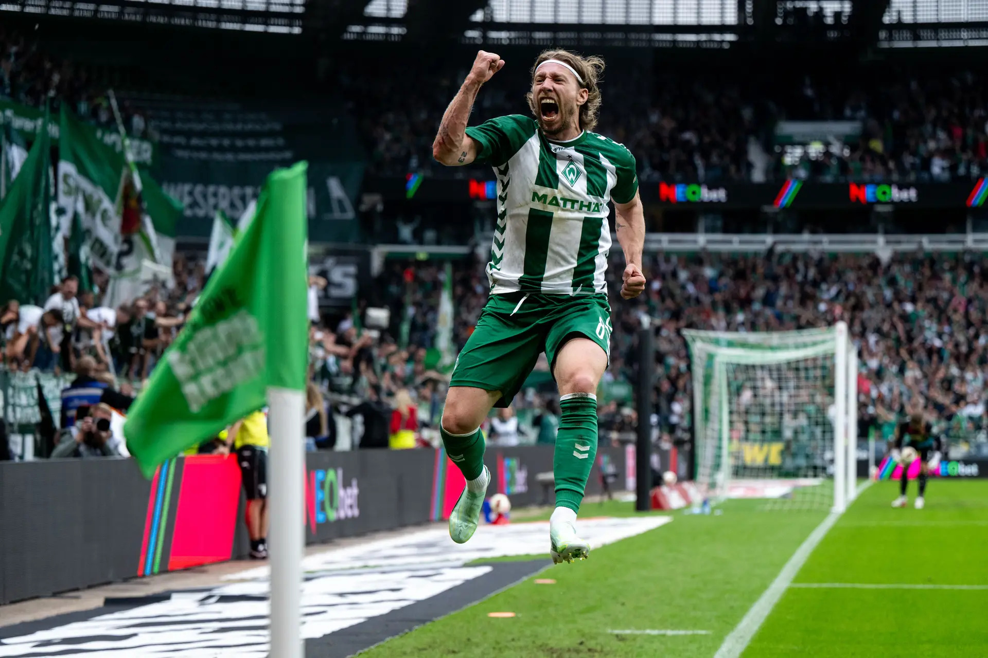 Mitchell Weiser is jubilant after scoring the winning goal.