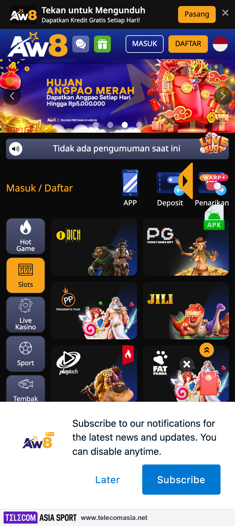 AW8 2026 Indonesia: Login, Daftar, Slot APK Android Mobile