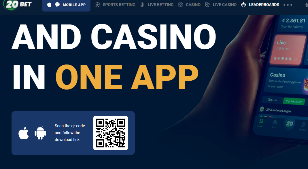 20Bet app képernyőkép