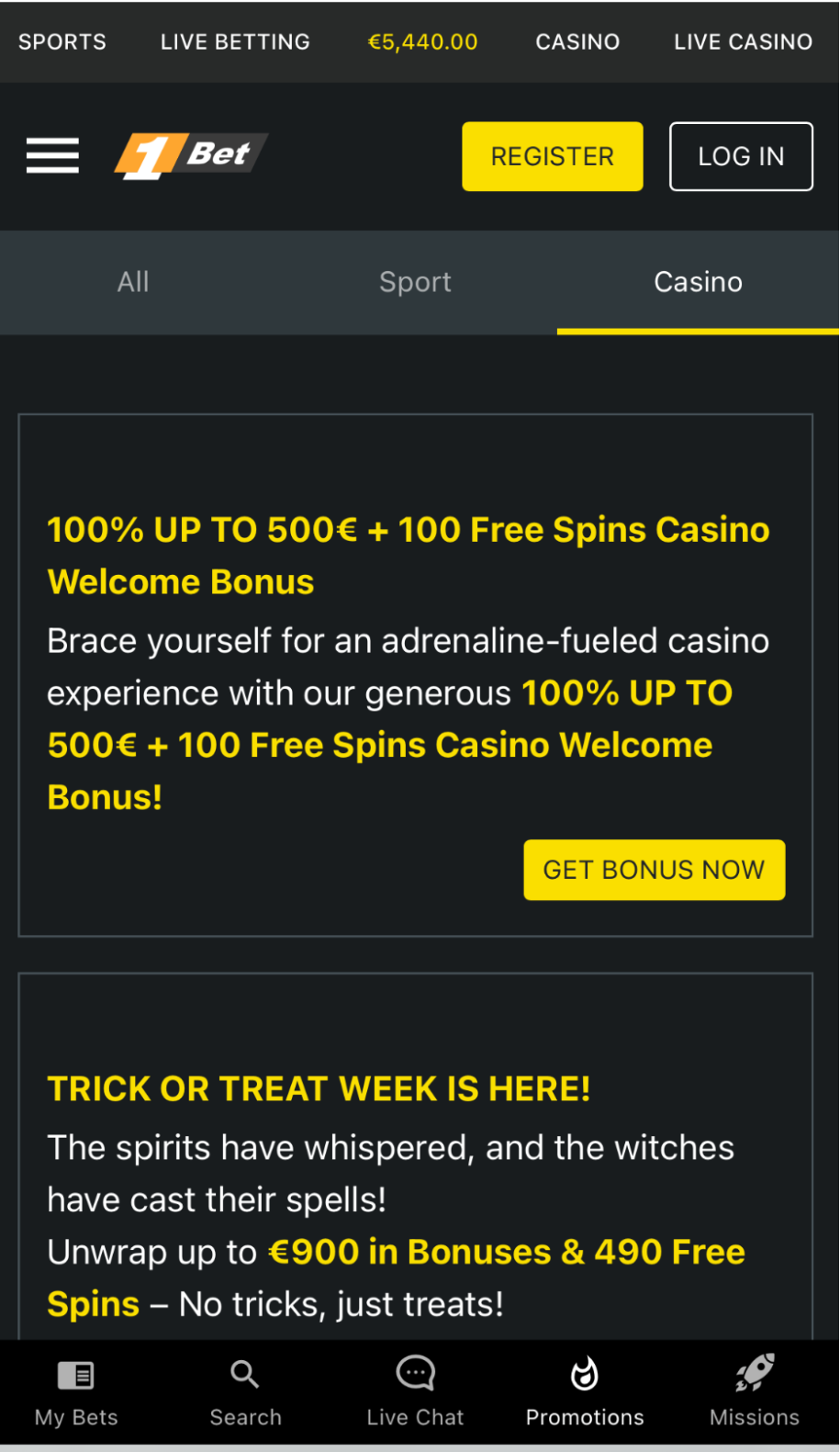 1bet bonus