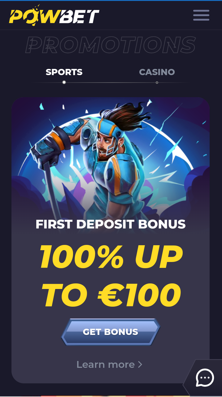 Powbet casino felület képe