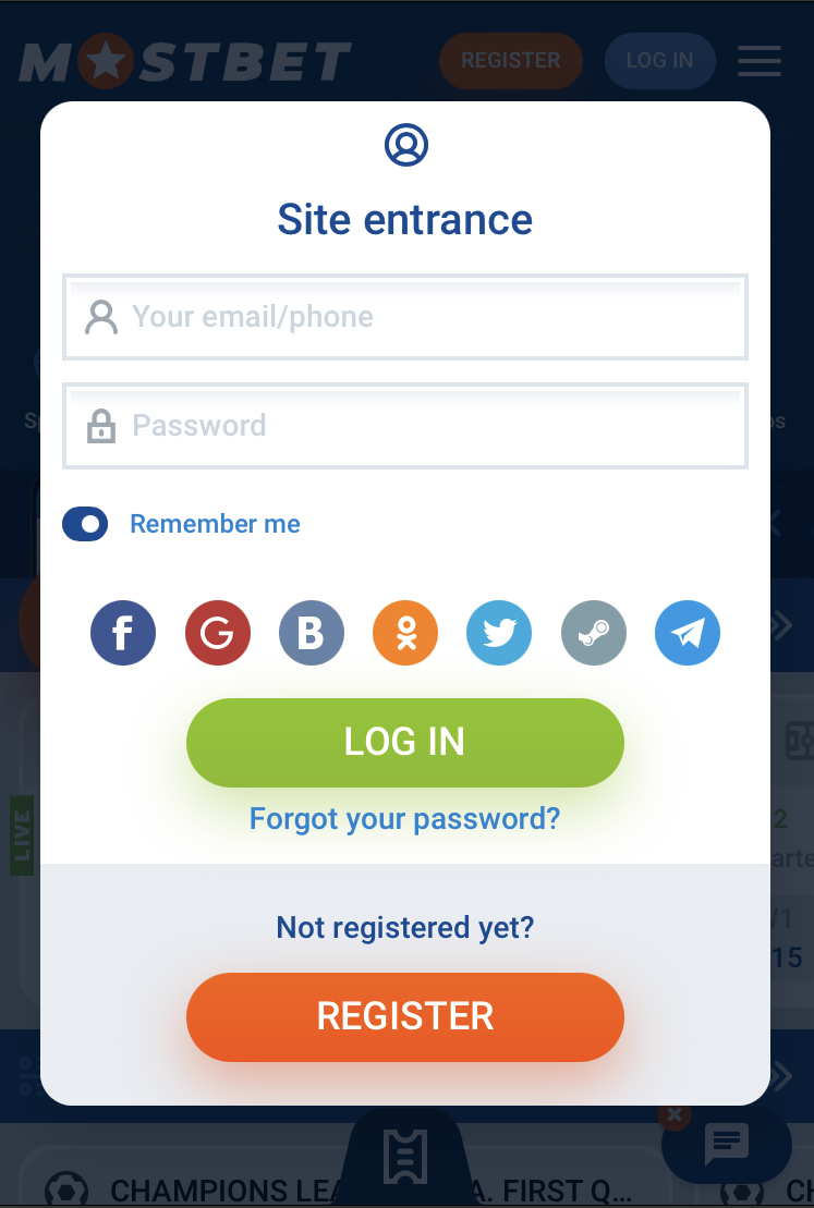 Mostbet login