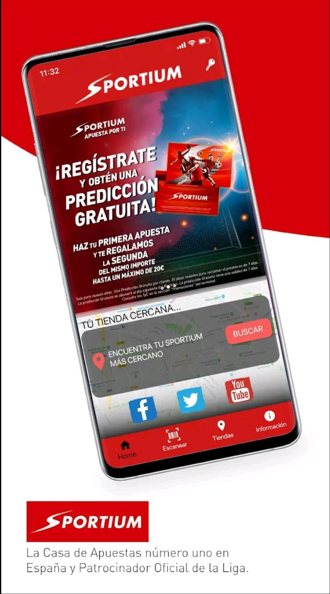 Schermata principale di Sportium