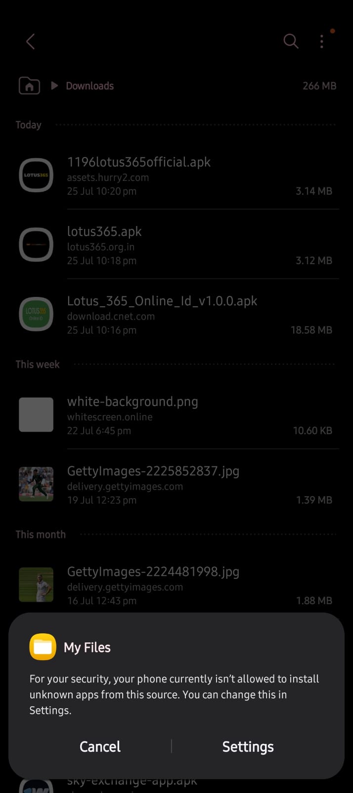 Ouvrir 1xBet APK depuis le dossier — illustration Android 3