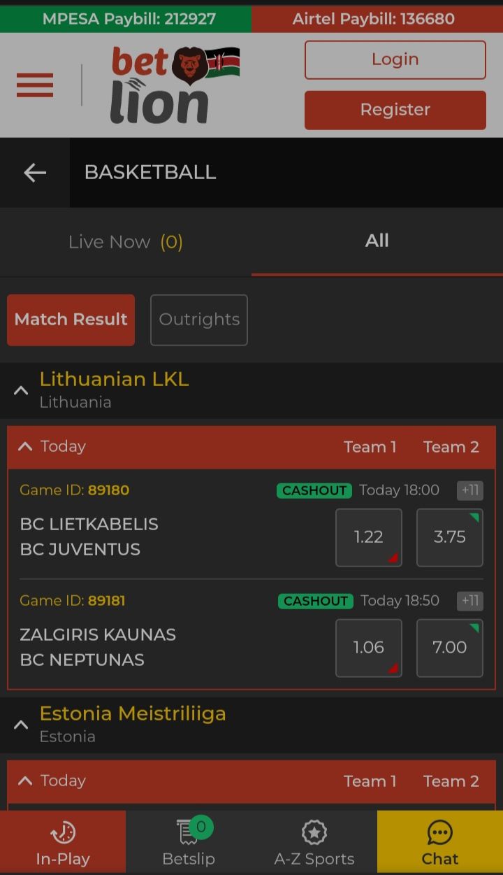 Schermata dell'app Lionbet su smartphone che mostra la selezione di giochi