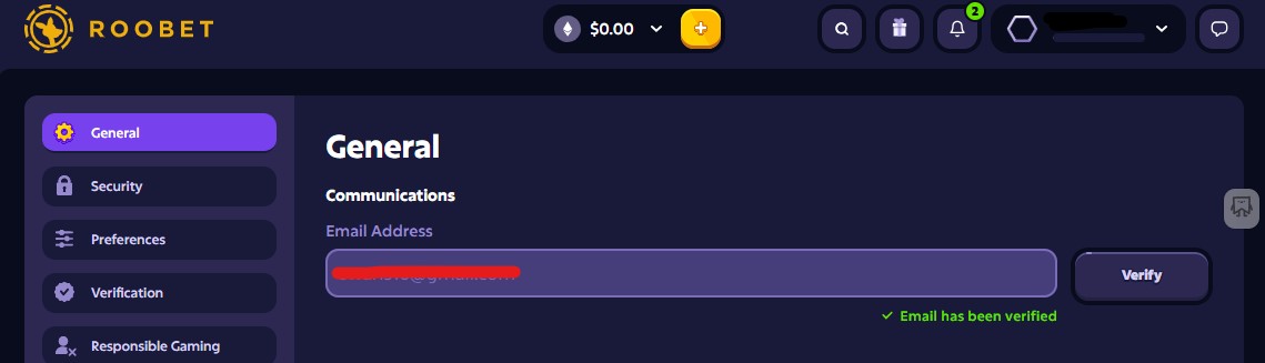 Schermata del login di Roobet su dispositivi multipli