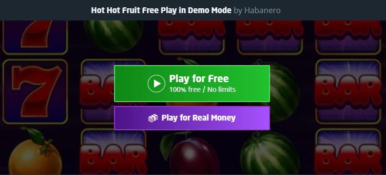 Hot Hot Fruit Slot Game Screenshot